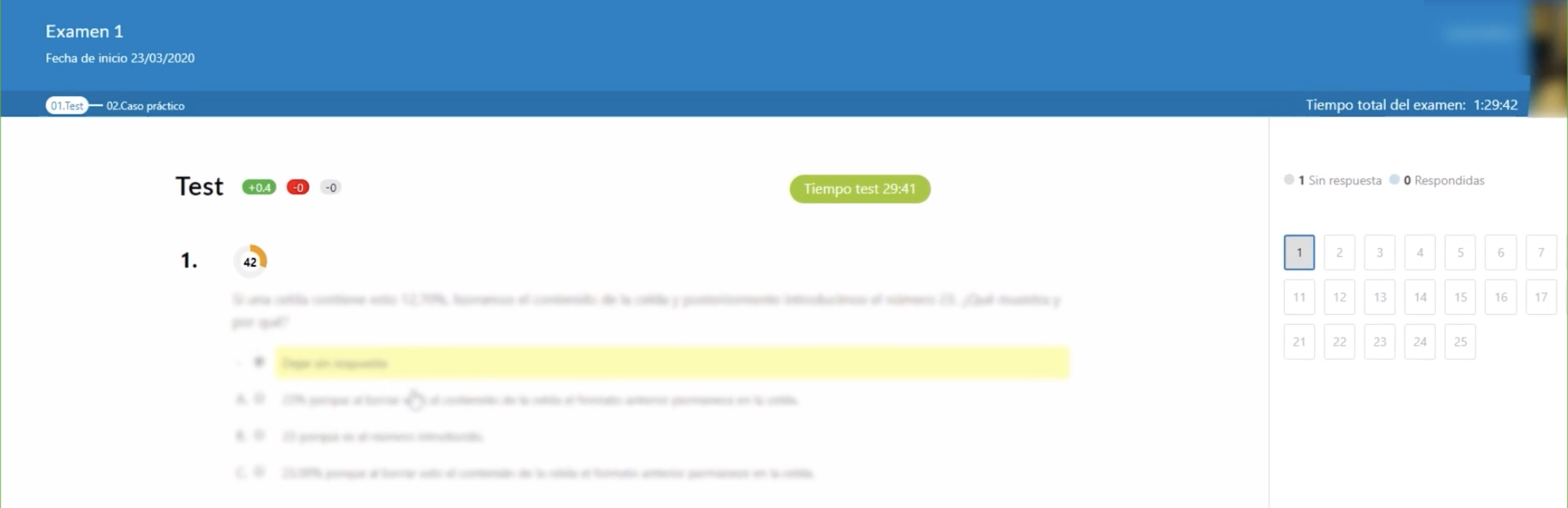 screenshot of eLysa Grade